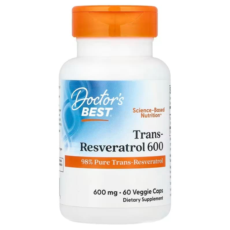 Doctor's Best Trans-Resveratrol 600 - 60 Vcaps – Doctor's Best förpackning