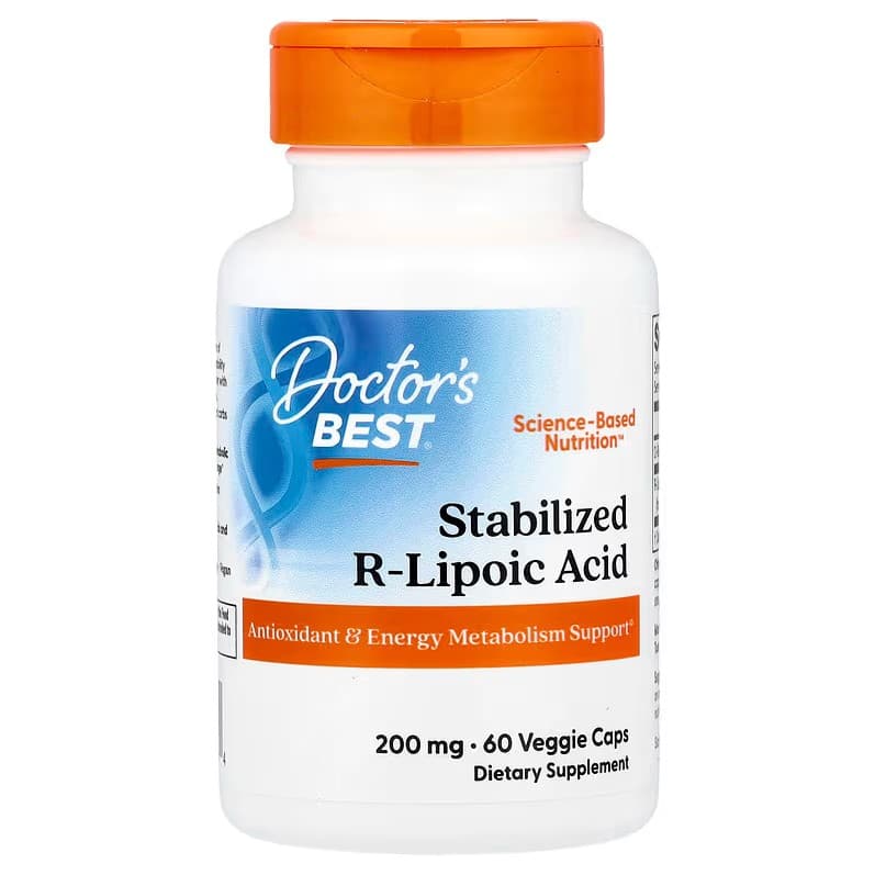 Doctor's Best - Stabiliserad R-Liponsyra med NA-Rala - 200mg, 60 kapslar – Doctor's Best förpackning