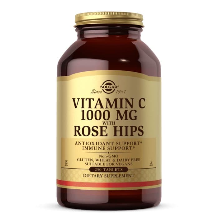 Solgar Vitamin C 1000mg med Vildros - 250 tabletter – Solgar förpackning