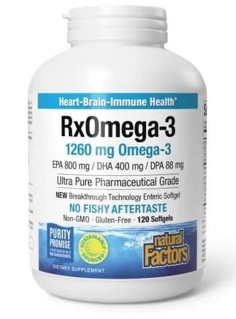 Natural Factors Omega-3 1260mg - 120 myke kapsler