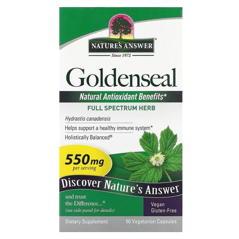 Nature's Answer Goldenseal Full Spectrum Herb 550mg - 50 cápsulas vegetarianas