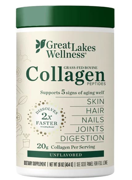 Great Lakes Wellness Kollagenpeptider från Gräsfodrat Nötkött 464g – Great Lakes Wellness förpackning