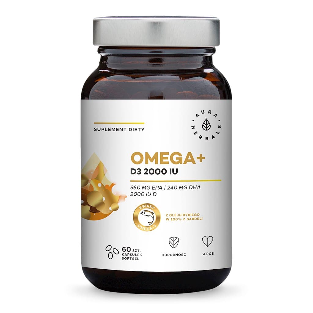 Aura Herbals - Omega+ Vitamin D3 - 60 Sgels Caps – Aura Herbals embalagem