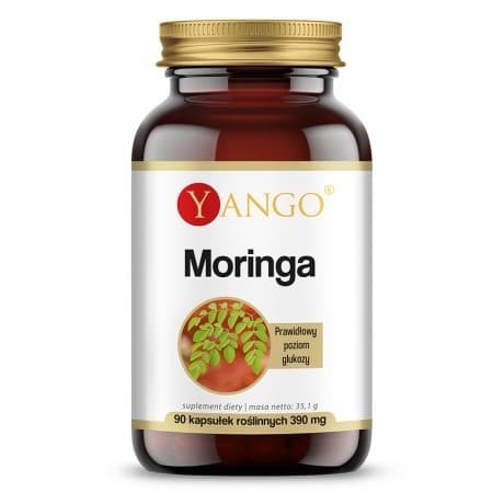 Yango Moringa - 120 kapslar med rent moringabladpulver – Yango förpackning