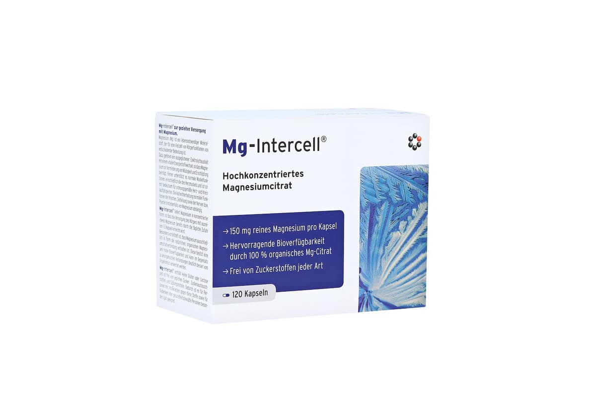 Mg-Intercell High-Concentration Magnesium Citrate - 120 kapsułek – Mg-Intercell opakowanie