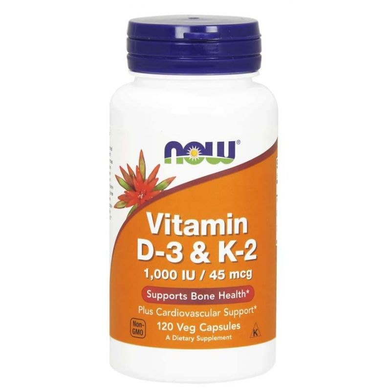 NOW Foods - Vitamina D-3 & K-2 - 120 cápsulas – NOW Foods embalagem