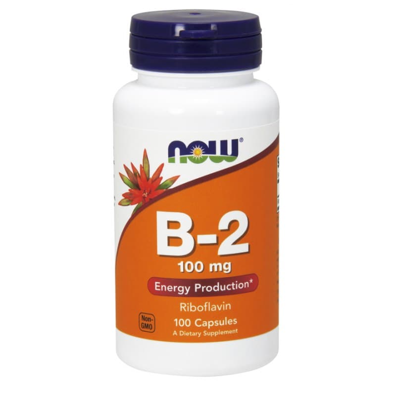 NOW Foods - Witamina B-2 Ryboflawina 100mg kapsułki – NOW Foods opakowanie