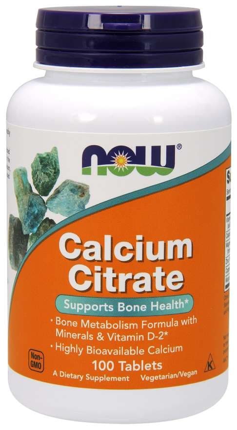 NOW Foods Citrato de Cálcio com Minerais & Vitamina D-2 - 100 comprimidos – NOW Foods embalagem