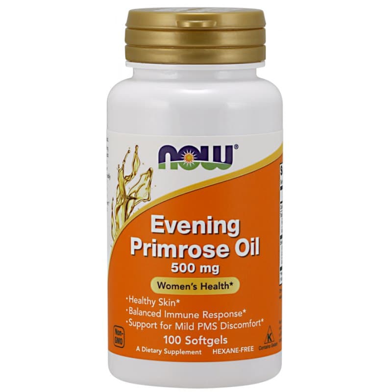 Evening Primrose Oil 100 Softgels – NOW Foods opakowanie