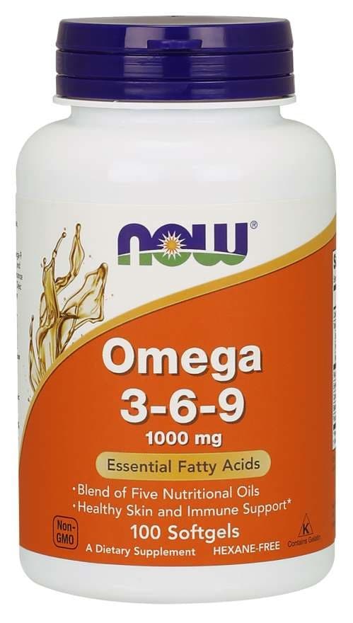 NOW Foods Omega 3-6-9 1000mg, 100 cápsulas – NOW Foods embalagem