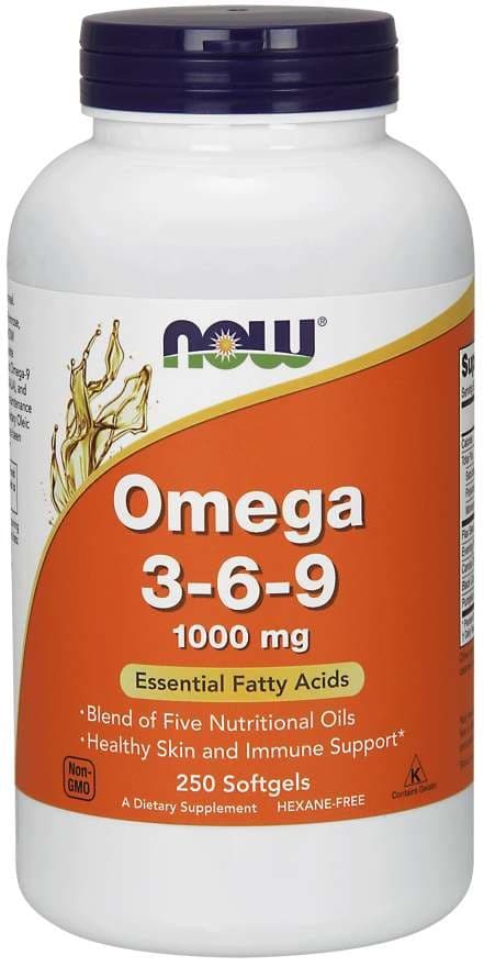 NOW Foods - Omega 3-6-9, 1000mg - 250 Sgels – NOW Foods embalagem