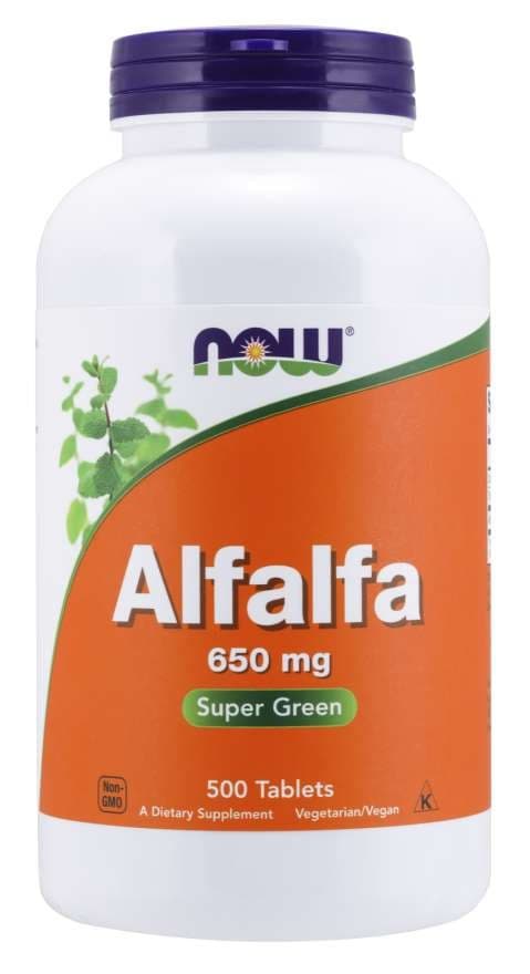 NOW Foods - Alfalfa Super Green - 500 tabletter – NOW Foods förpackning