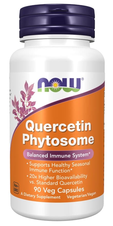 NOW Foods Quercetin Phytosome 250mg – 90 cápsulas vegetais – NOW Foods embalagem