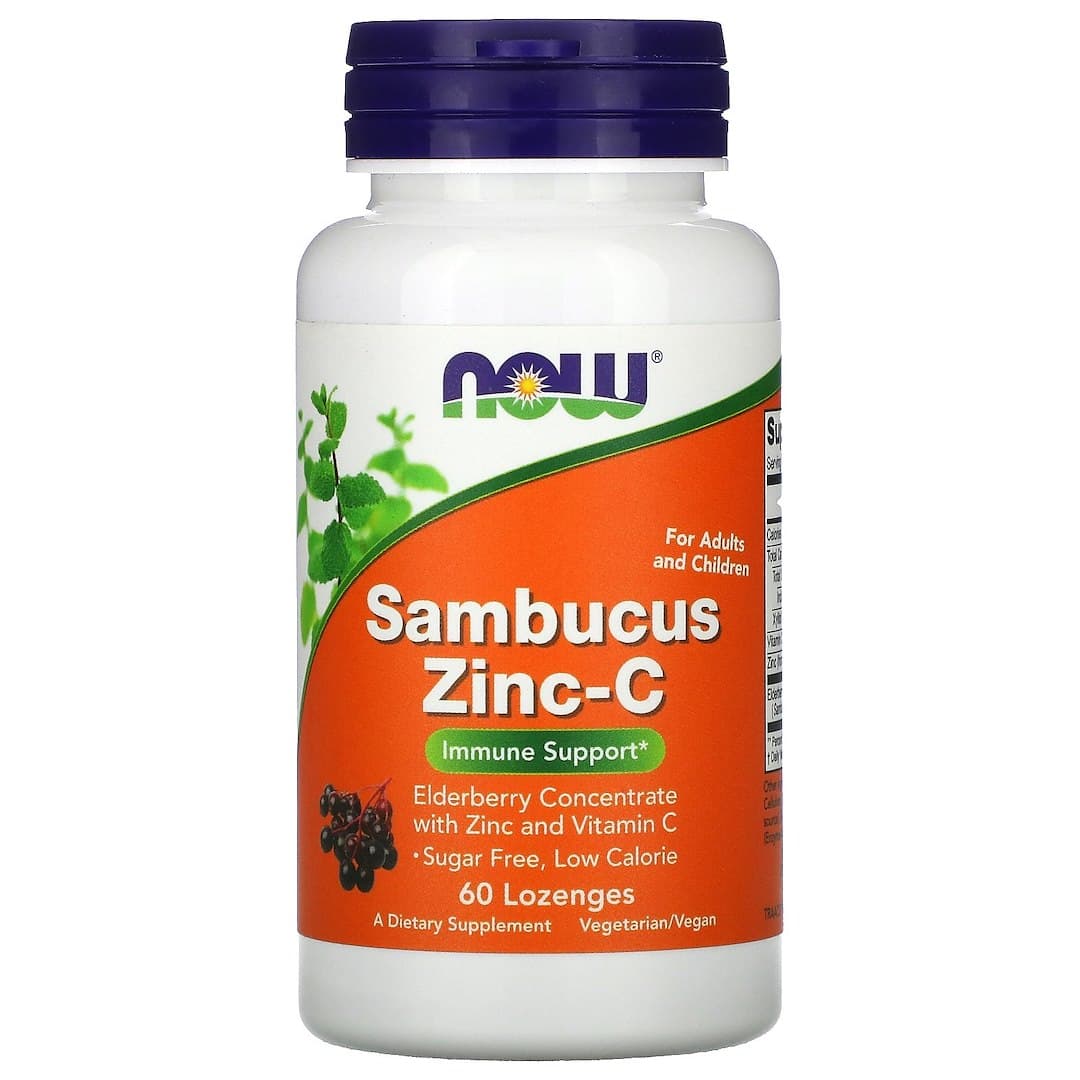 NOW Foods Sambucus Zinc-C 60 pastiglie da succhiare