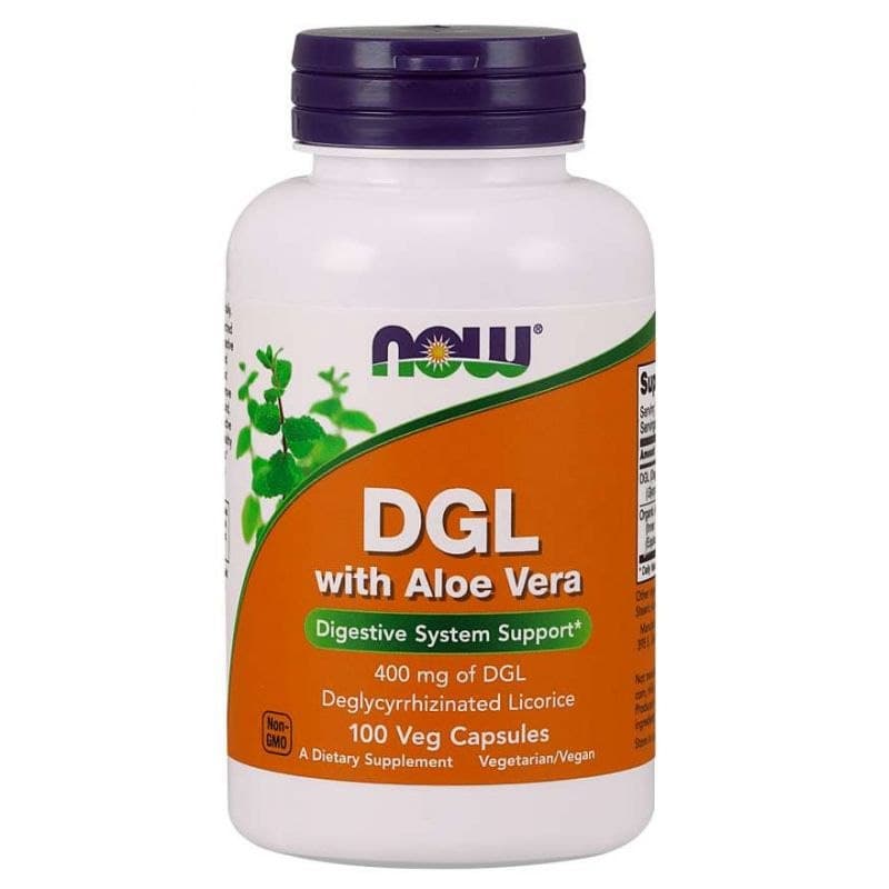 NOW Foods - DGL With Aloe Vera - 100 Vcaps – NOW Foods confezione