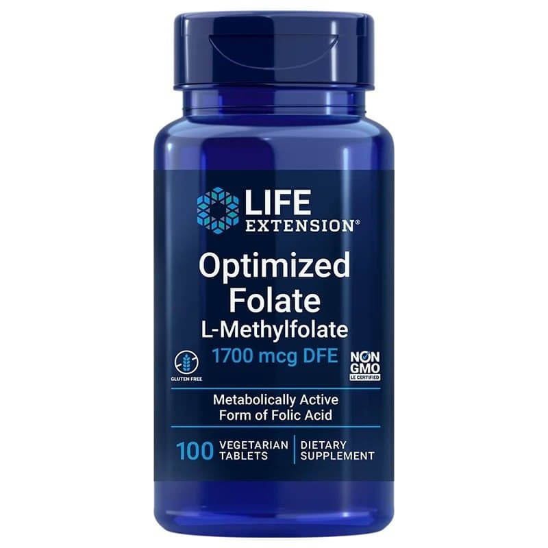 Life Extension Folato Ottimizzato, 1700mcg - 100 Vtab – Life Extension confezione