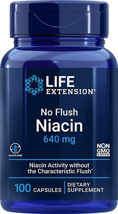 Life Extension No Flush Niacin 640 mg, 100 kapsler – Life Extension confezione
