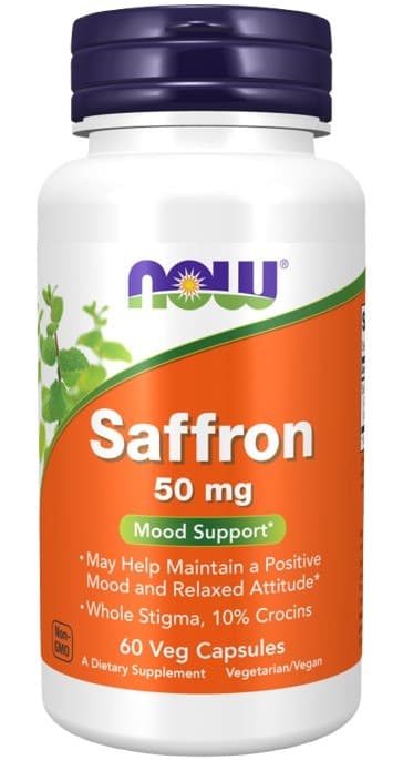 NOW Foods Açafrão - 50 mg - 60 cápsulas vegetarianas – NOW Foods embalagem