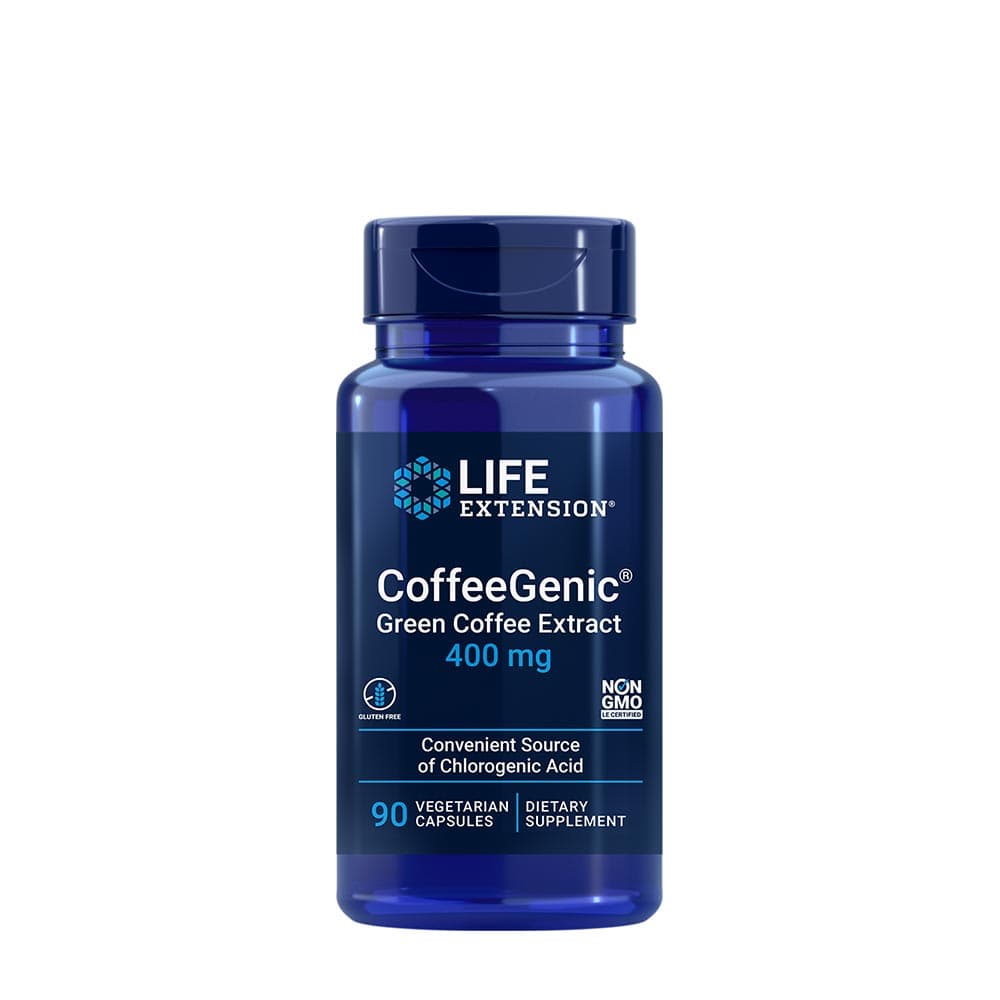 Life Extension - Coffeegenic Estratto di chicchi di caffè verde 400 mg - 90 capsule vegetariane – Life Extension confezione