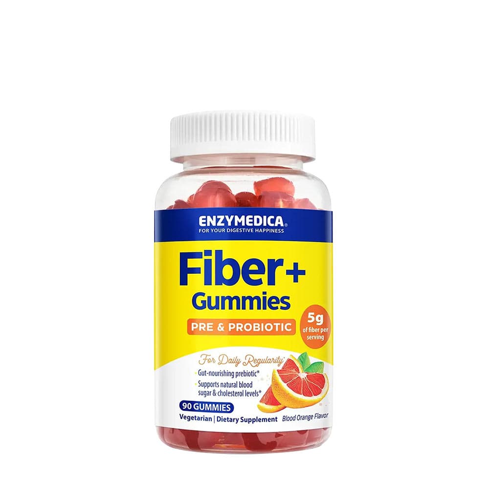 Enzymedica Fiber+ Gummies 5g Löslig Fiber & Probiotika, 90 tuggummin – Enzymedica förpackning