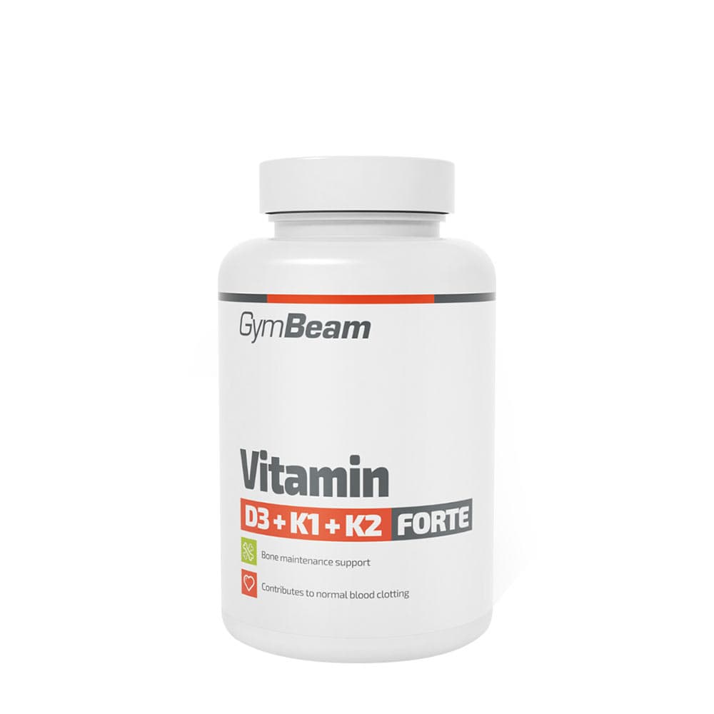 GymBeam Vitamin D3+K1+K2 Forte 120 capsules – GymBeam verpakking
