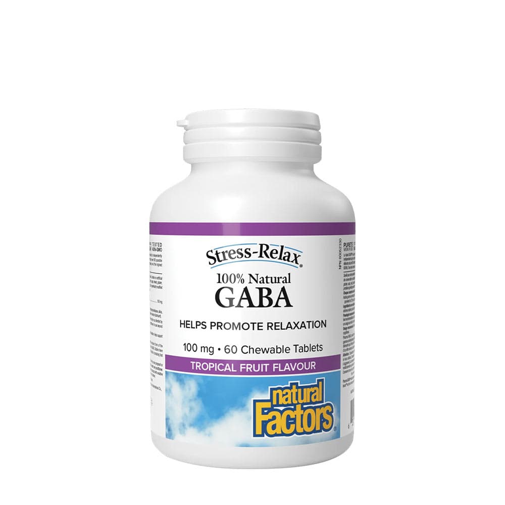 Natural Factors Stress-Relax GABA 100mg - 60 Gummies Tabs – Natural Factors Verpackung