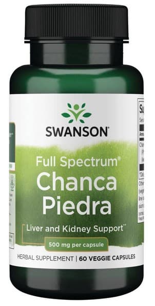 Swanson Full Spectrum Chanca Piedra 500mg - 60 vegetabiliska kapslar – Swanson förpackning