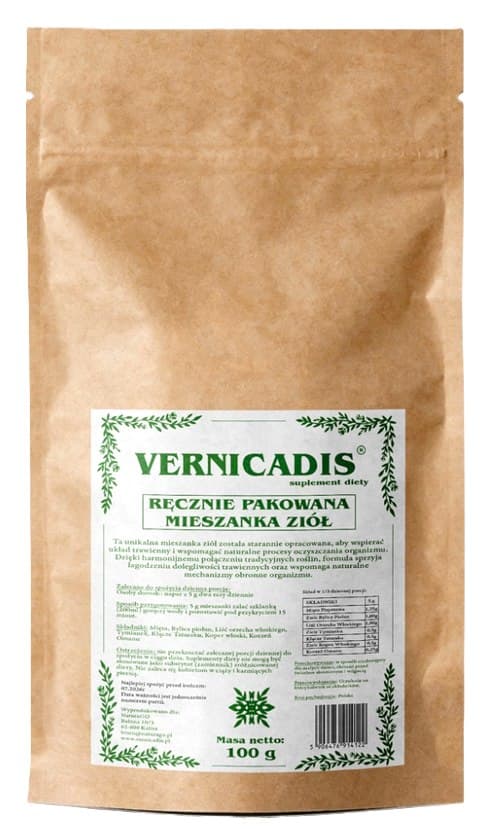 Vernicadis - Herb Blend, växtextrakt i kapslar – Vernicadis förpackning