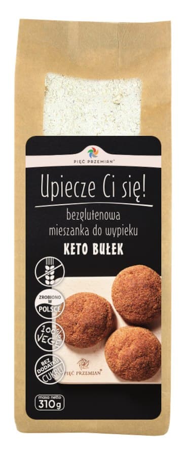 Pięć Przemian - Upieczę Ci Się! KETO Bułek (Ketogenic Bun Mix) – Pięć Przemian förpackning