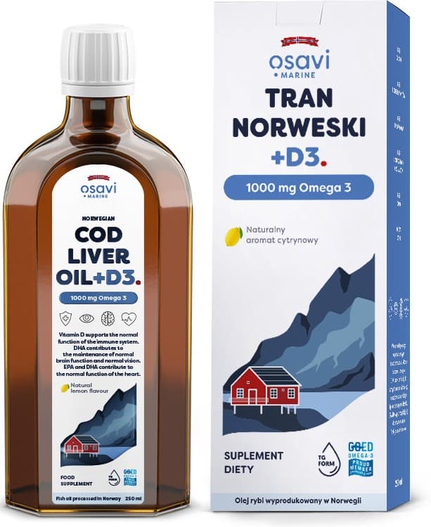 Osavi +D3 Torskleverolja med Citronarom 250ml