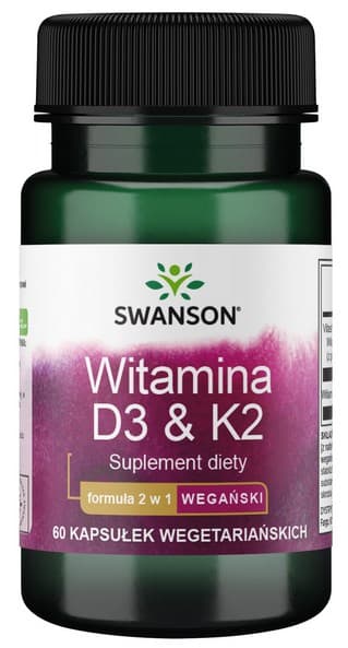Swanson - Vitamin D3 & K2 - 60 kapslar – Swanson förpackning