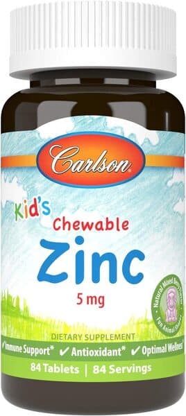 Carlson - Kids Gummies Zink Naturlig Bärmix - 84 Tabletter – Carlson Labs förpackning