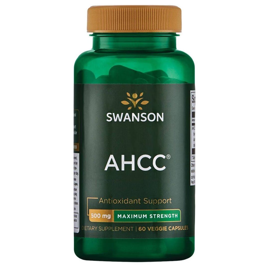 Swanson AHCC - 500 mg - 60 Vegetariska Kapslar – Swanson förpackning