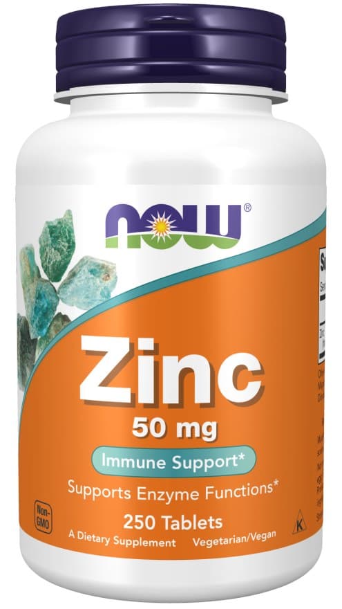 NOW Foods Zinc 50 mg tabletter