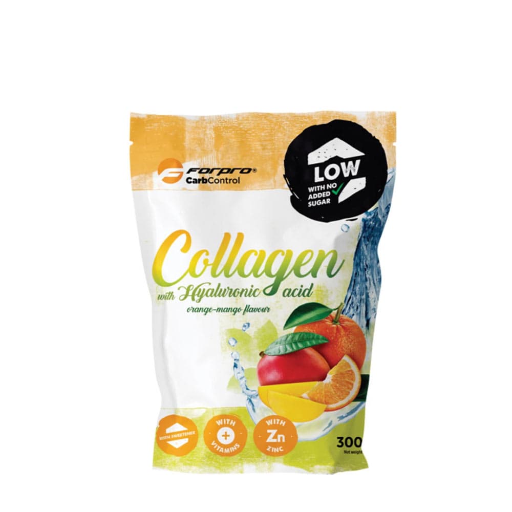 Collagen With Hyaluronic Acid Orange-Mango 300g | Carbcontrol – Carbcontrol förpackning