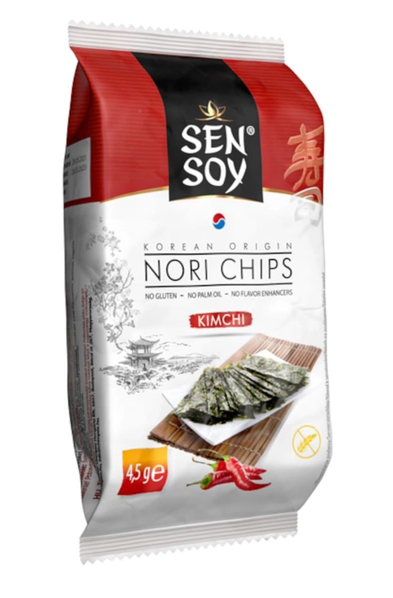 SEN SOY Chipsy Nori Kimchi Bezglutenowe 4,5 g | Bio Planet – SEN SOY förpackning