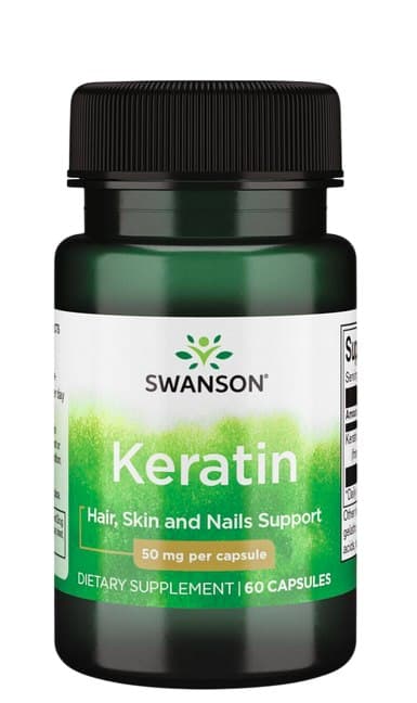 Swanson Keratin 50 mg - 60 kapslar – Swanson förpackning
