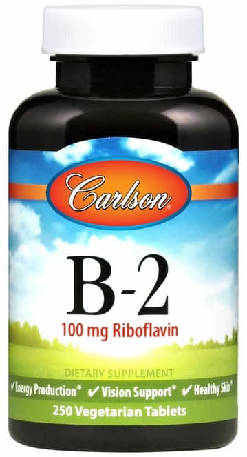 Carlson - Vitamin B-2, 100mg - 100 Vtabs – Carlson Labs förpackning