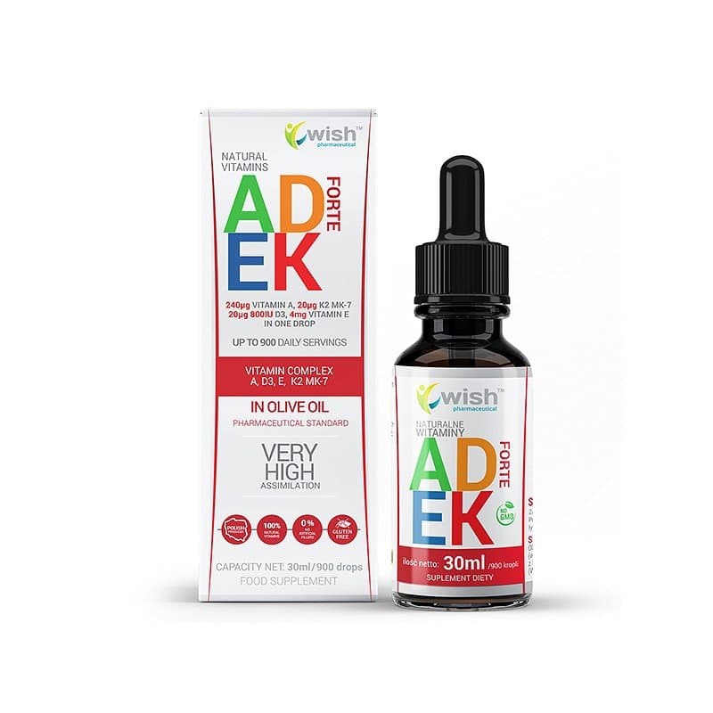 Wish Naturalna Witamina ADEK Forte en gotas 30ml – Wish empaque
