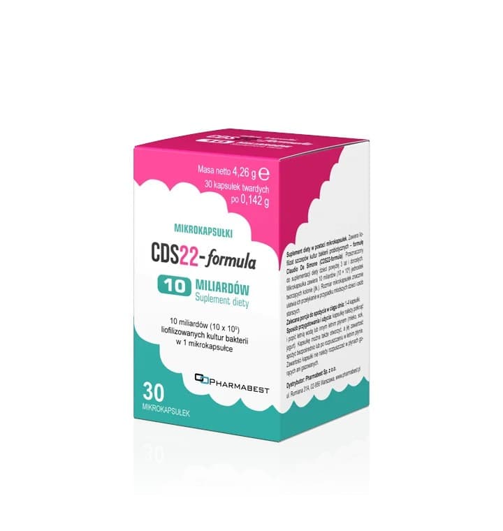 Pharmabest CDS22-formula Mikrokapsułki 10 mld 30 kapsułek – Pharmabest förpackning
