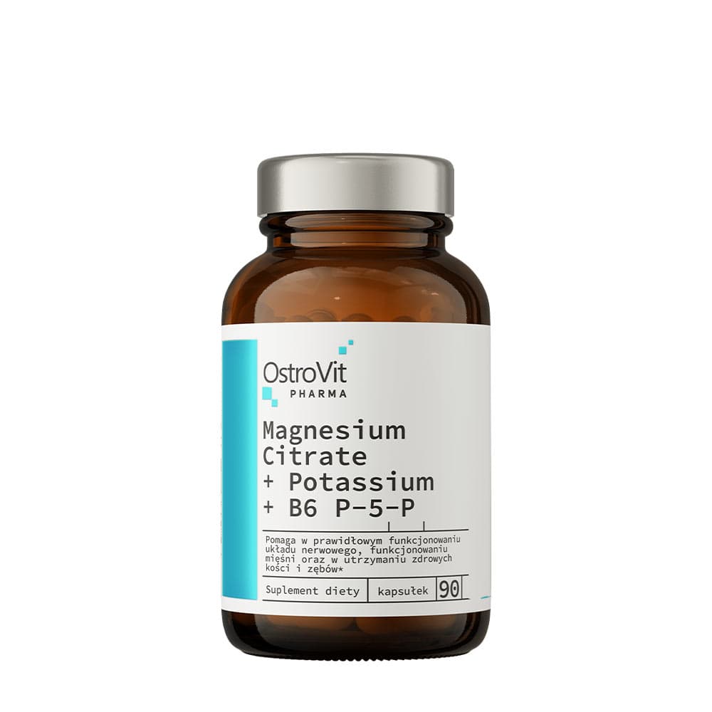 OstroVit Magnesium Citrate + Kalium + B6 P-5-P - 90 kapslar