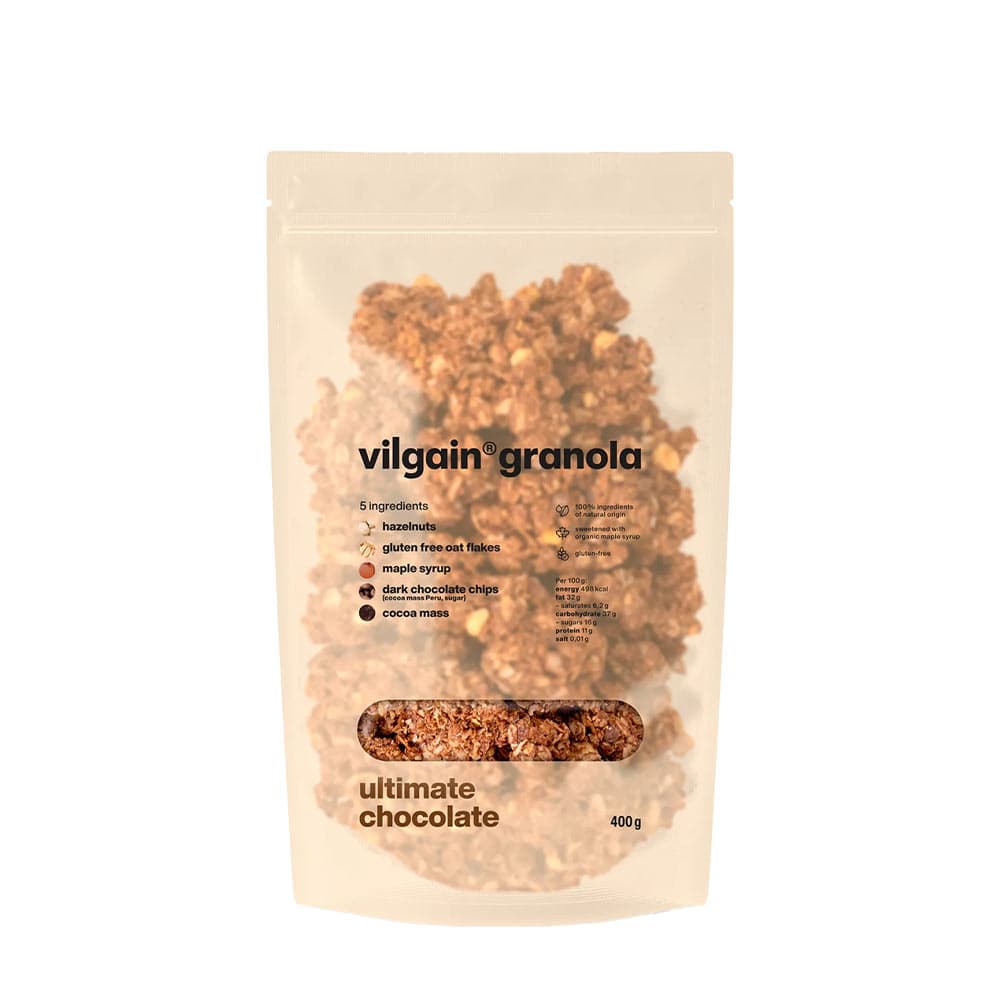 Vilgain - Ultimate Chocolate Granola - 400g – Vilgain förpackning