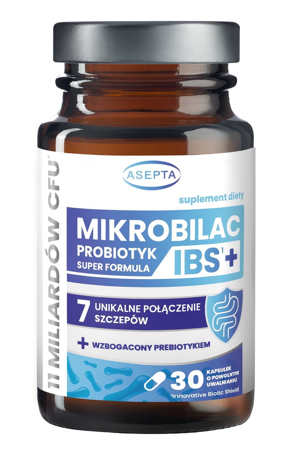 Asepta - Mikrobilac Probiotic Ibs+ - 30 kapslar – Asepta förpackning