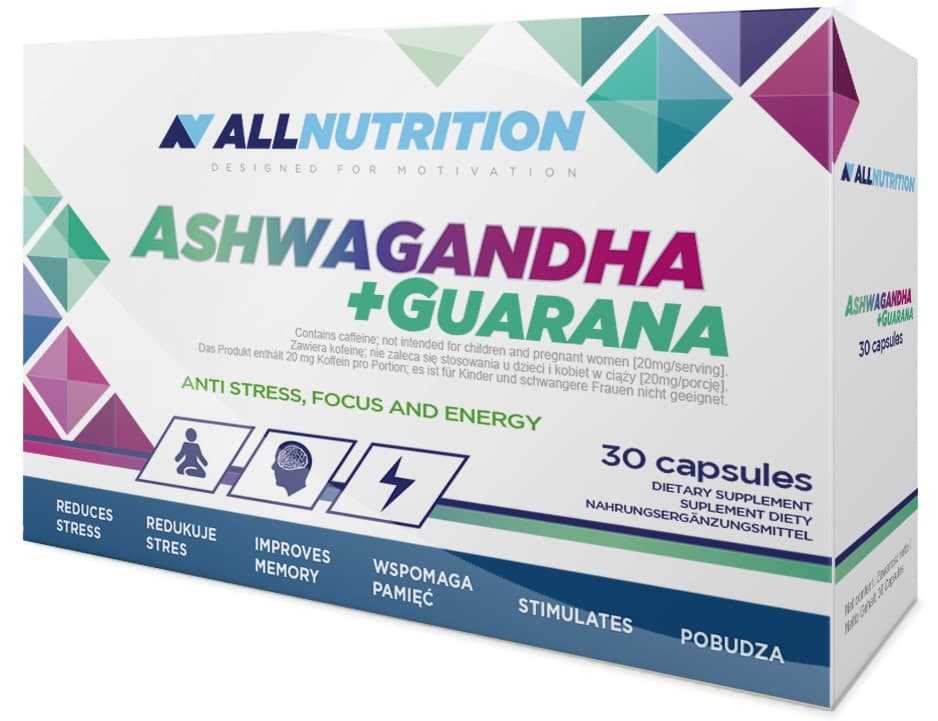 Allnutrition - Ashwagandha + Guarana - 30 Servings – Allnutrition förpackning