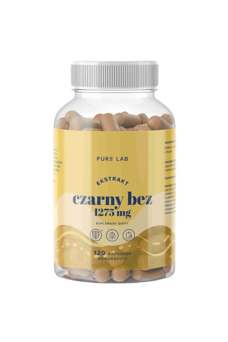 Pure Lab Elderberry Extract 1275 mg - 120 kapslar – Pure Lab förpackning