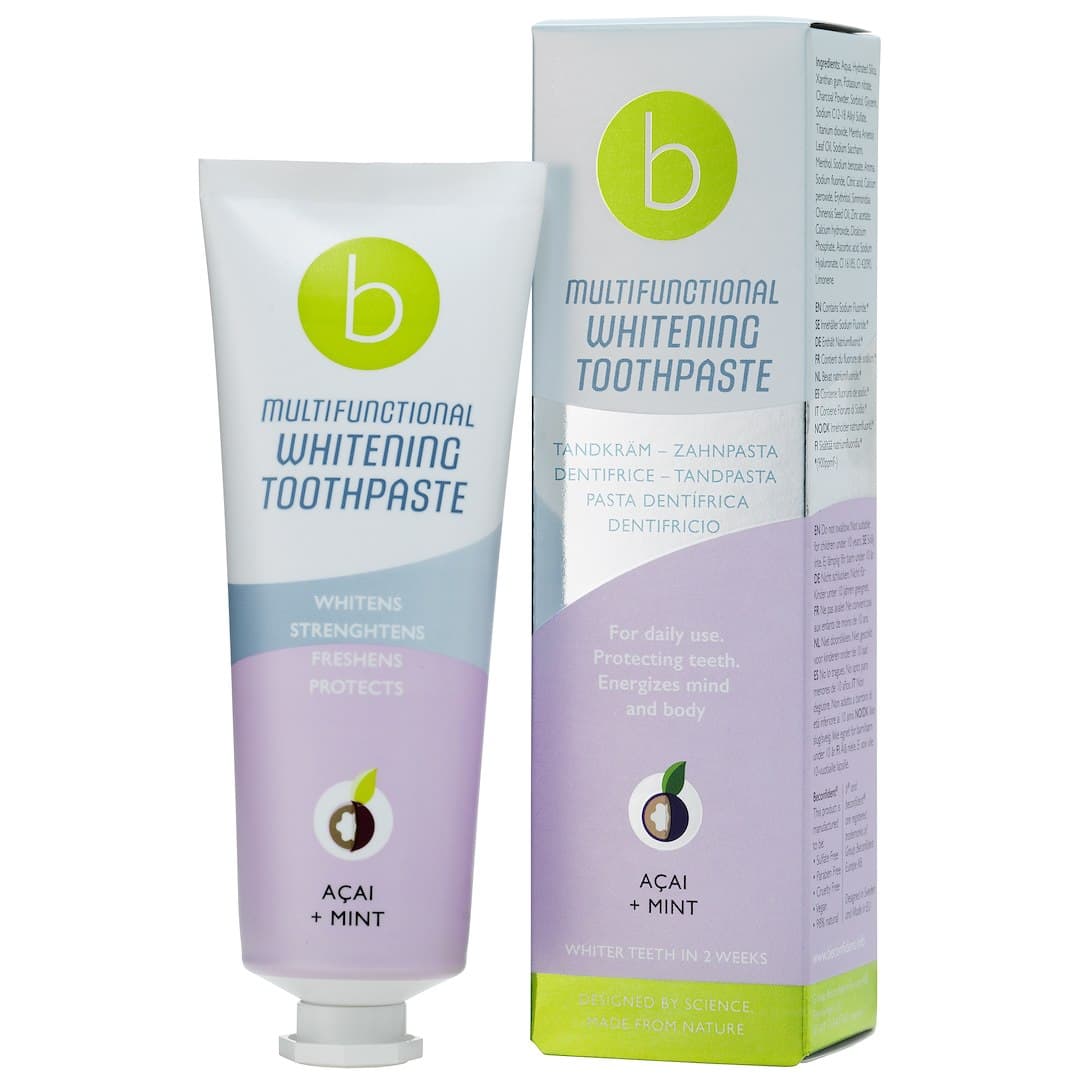 Beconfident Acai Berry And Mint Tandkräm 75ml – Beconfident förpackning