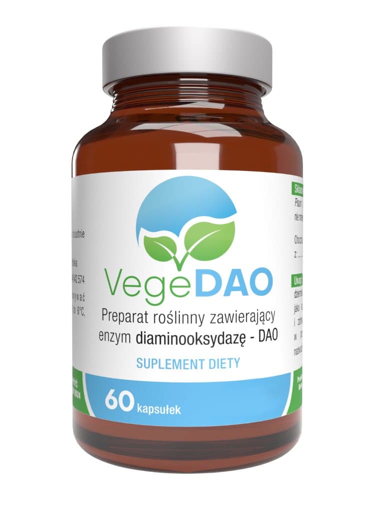 Vegedao - Diamine Oxidase Enzyme Dao - 60 kapslar – Vegedao förpackning