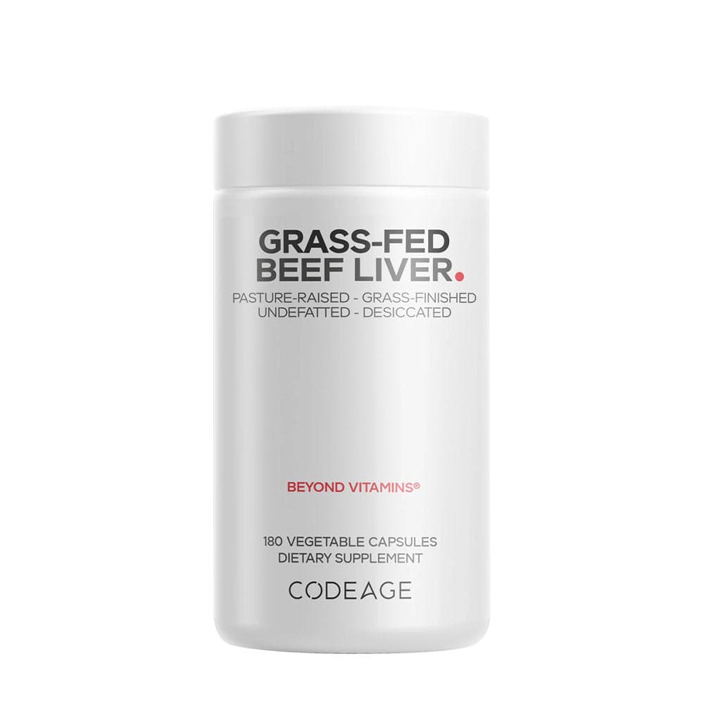 Codeage Grass Fed Beef Liver - 180 Veg Capsules – Codeage förpackning