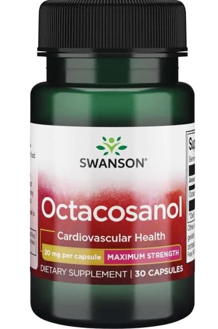 Swanson Octacosanol 20 mg – 30 vegetabiliska kapslar – Swanson förpackning