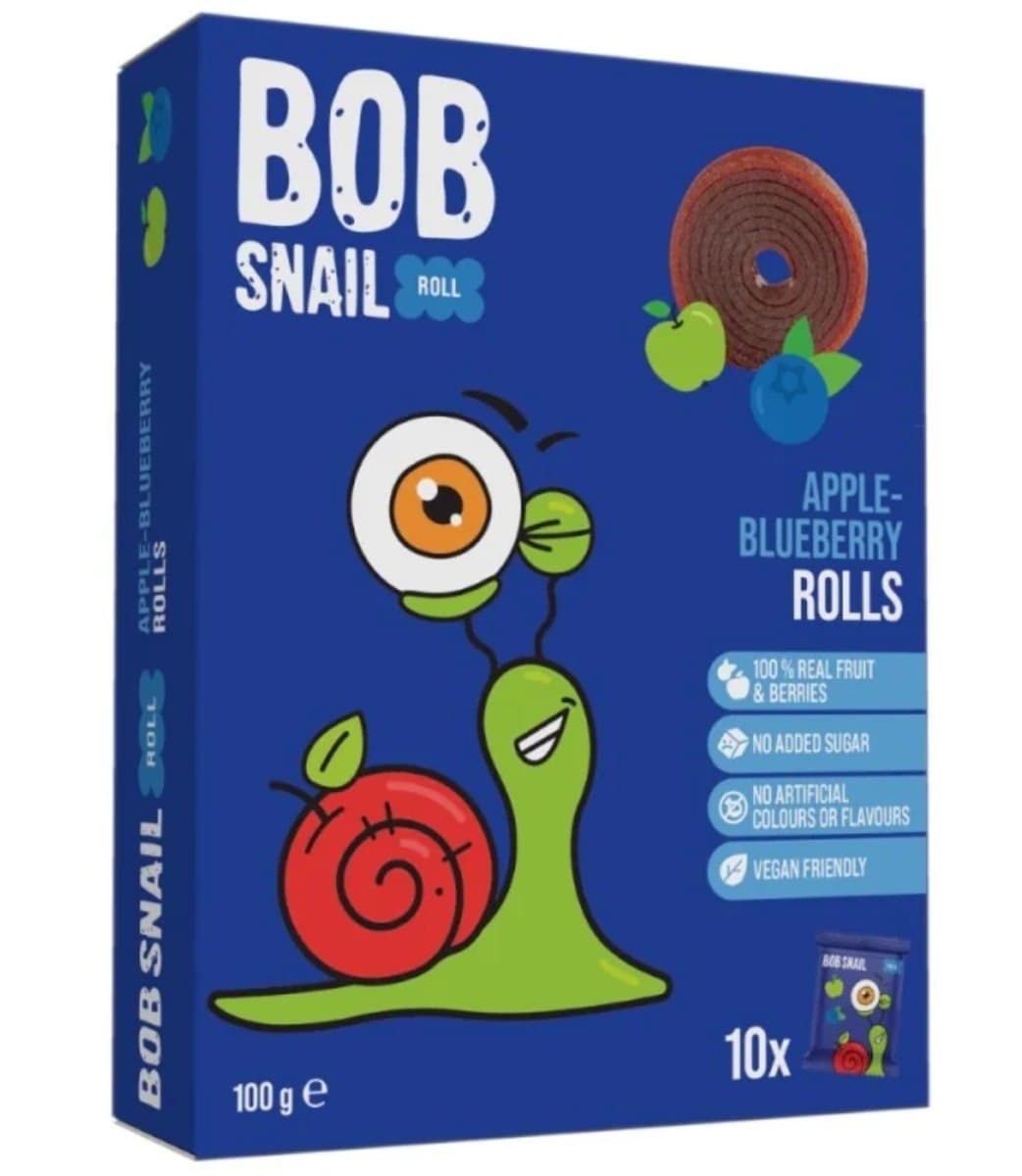 BOB SNAIL Przekąska jabłko - borówka 100gr | EKO WITAL – BOB SNAIL förpackning